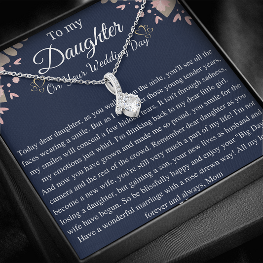 Daughter wedding gift necklace from dad, to my daughter on her wedding day, if I could give you one thing in life, bride gift from father