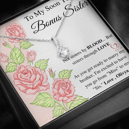 Bonus Sister Gift, Sister in Law Gift, Sister of The Groom, Wedding, Thank You, Bridesmaid, Bridal Shower, StepSister Gift, Birthday Gift