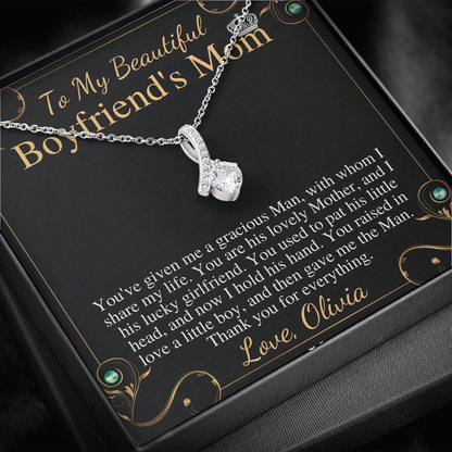 Boyfriend Mom Necklace, Gift for Boyfriend Mother, Birthday Gift, Christmas Gift, Mothers Day Gift for Boyfriends Mom, Alluring Beauty #0477