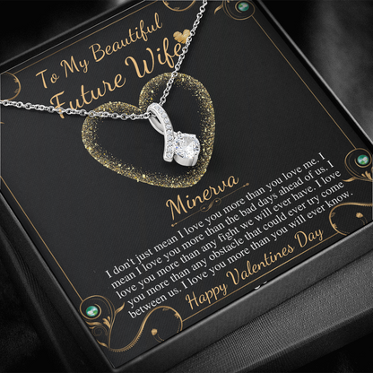 Future Wife Valentines Day Gift, To My Future Wife Necklace, Fiance Gift For Woman, Future Wife Jewelry, Engagement Gifts For Fiance, Bride Minerva