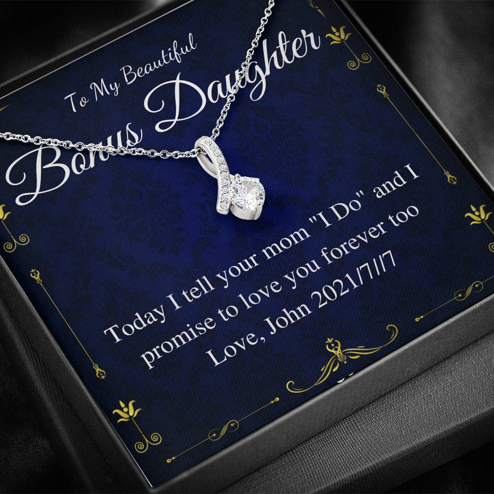 Alluring Beauty,Daughter of the Bride Gift Necklace,Stepdaughter Necklace, Stepdaughter Wedding Gift from Groom,Gift For Step Daughter #0184