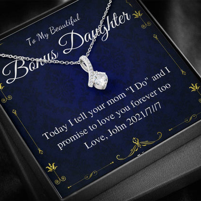 Alluring Beauty,Daughter of the Bride Gift Necklace,Stepdaughter Necklace, Stepdaughter Wedding Gift from Groom,Gift For Step Daughter #0184
