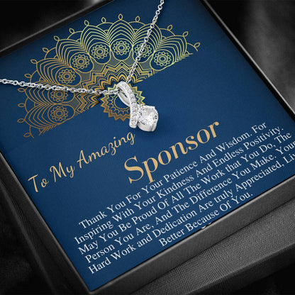 Sponsor Gift For Sponsor Thank You Gift, Confirmation Sponsor Gift for Women, aa Sponsor Gift, Wedding Sponsor Necklace Personalized #0742