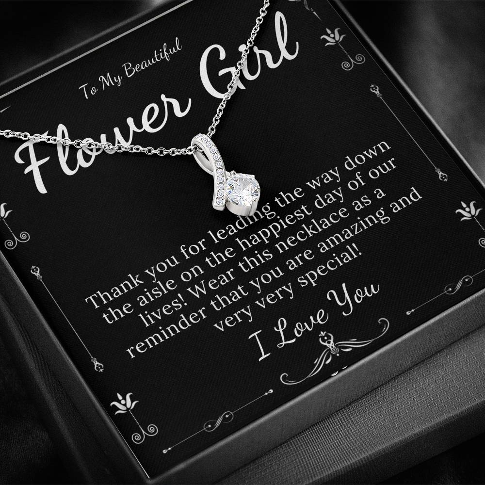 Alluring Beauty, Flower Girl Gift, Flower Girl Necklace, Bridal Party Gifts, Flower Girl Proposal, Junior Bridesmaid Wedding Gift #0118