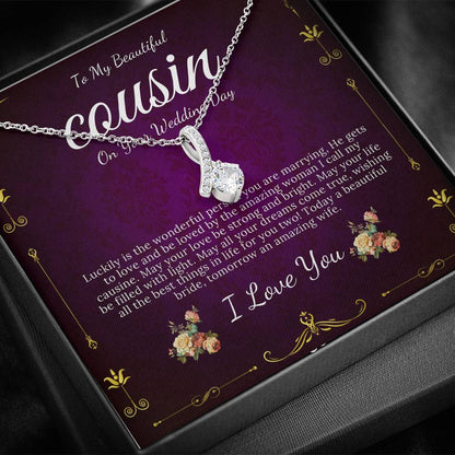 Alluring Beauty,Gift For Cousin Wedding Day Bride Gift From Cousin Necklace Bride necklace Gift For Cousin Wedding Gift For My Cousin #0105