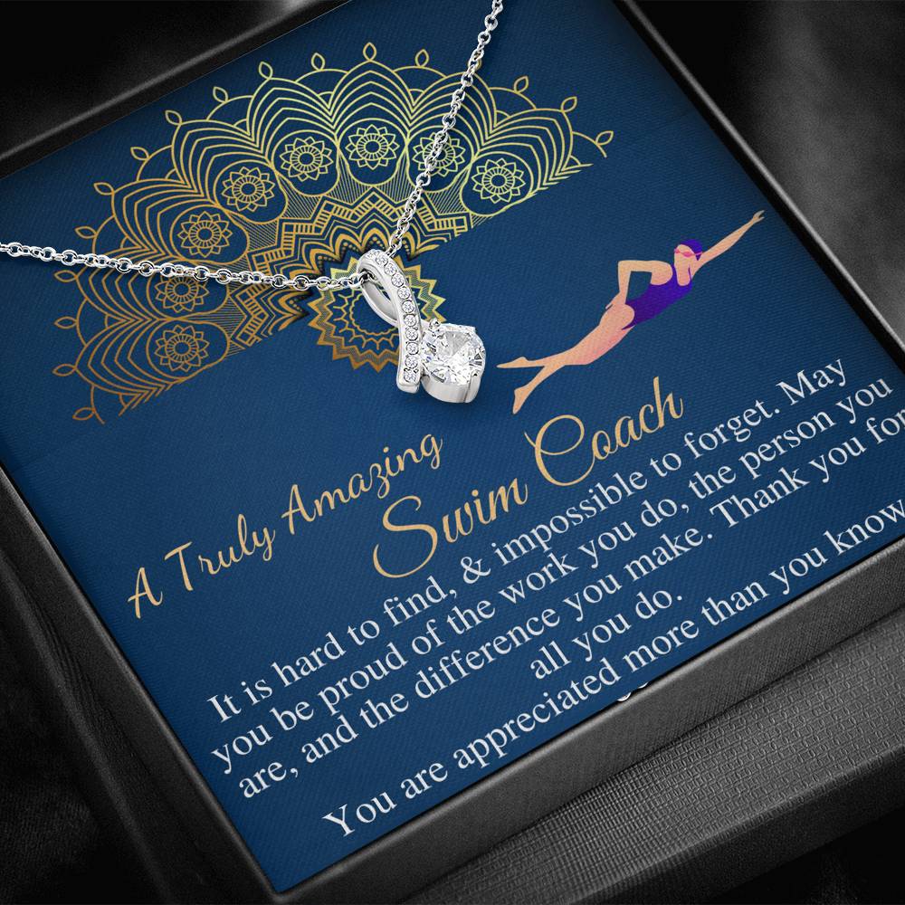 Swim Coach Gift for Women | Swim Coach Appreciation Gift | Leaving Gift for Swim Coach Necklace | A Truly Amazing Swim Coach Gift #0734