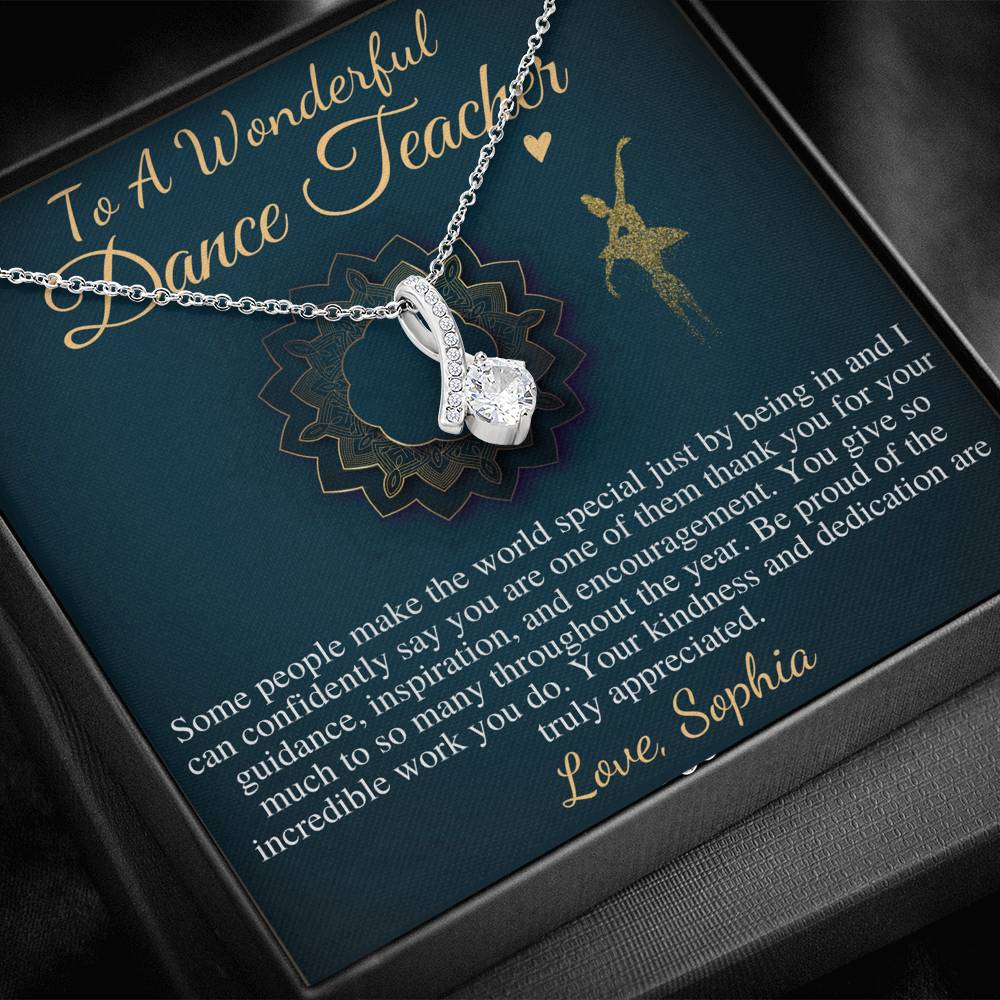 Dance Teacher Gifts for Ballet Teacher Gift Jewelry with Card, Dance recital Gift for teacher, Christmas Gift For Dance Teacher #0756