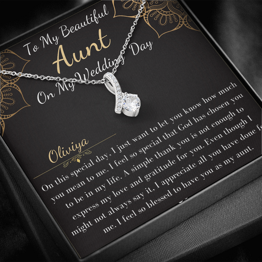 Gift for Aunt necklace, Necklace from bride , on wedding day gift for aunt , Sentimental gift for auntie, gift from nephew, aunt to be