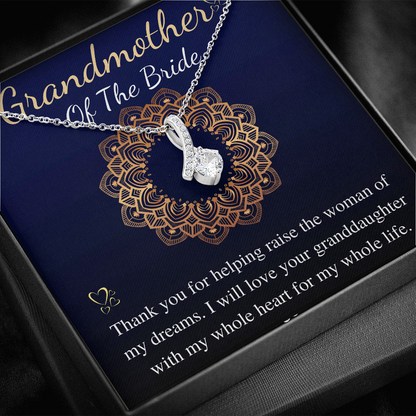 Grandmother of The Bride Gift, Neckalce for Grandma of The Bride, Wedding Gift, from groom to grandmother of the bride personalized gift