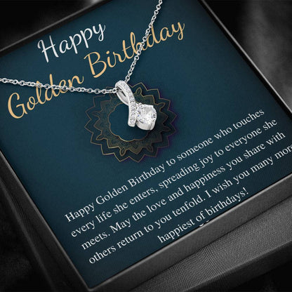 Golden Birthday Necklace Gift, Personalized Gift, Happy Golden Birthday, Golden Birthday Jewelry, Special Gift, Alluring Beauty #0650