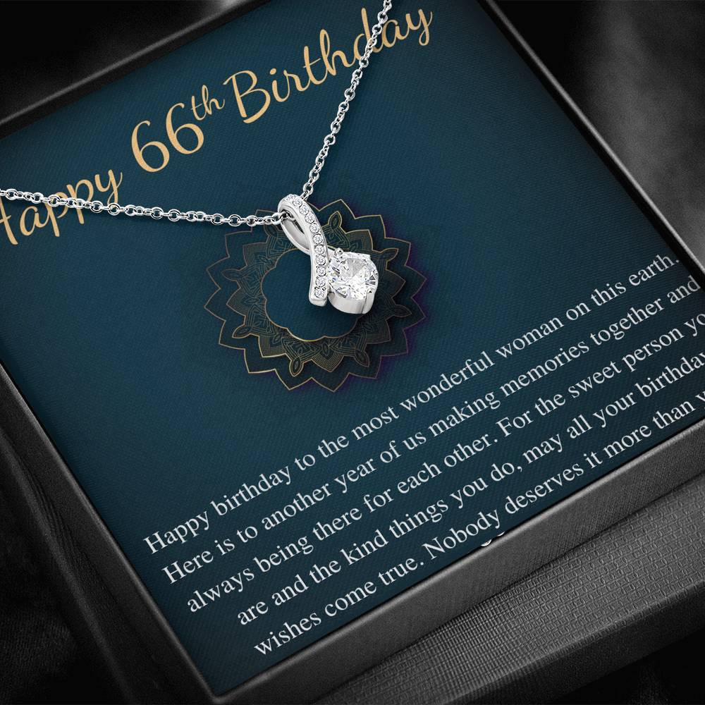 66th Birthday Gift Necklace With Message Card, Gift For 66th Birthday For Her, 66 Year Old Birthday Woman, 66th Birthday Woman Gift #0686