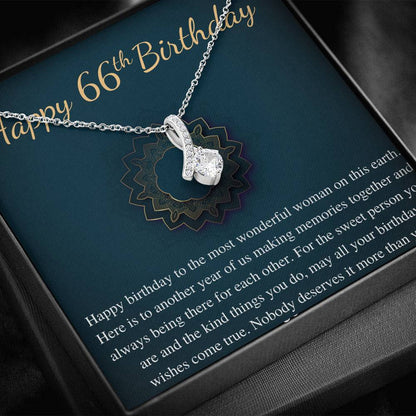 66th Birthday Gift Necklace With Message Card, Gift For 66th Birthday For Her, 66 Year Old Birthday Woman, 66th Birthday Woman Gift #0686