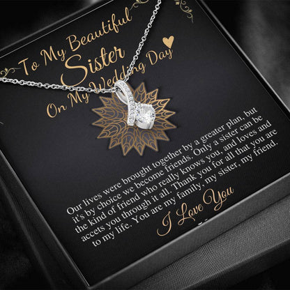 Sister of the Bride Gift Necklace, Sister Wedding Gift from Bride to Sister rehearsal dinner Gift to Sister on Wedding Day Necklace #0095
