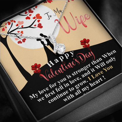 Valentine's Day Gift Necklace For Wife | Wife Gifts | Wife Necklace Gift | Happy Valentines Gift For Wife | Necklace With Message Card
