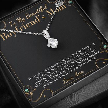 Boyfriends Mom Necklace, Gift for Boyfriend Mother, Birthday Gift, Boyfriend's Mom Christmas Gift,Mothers Day Gift,Valentines Day Gift #1020 Ana