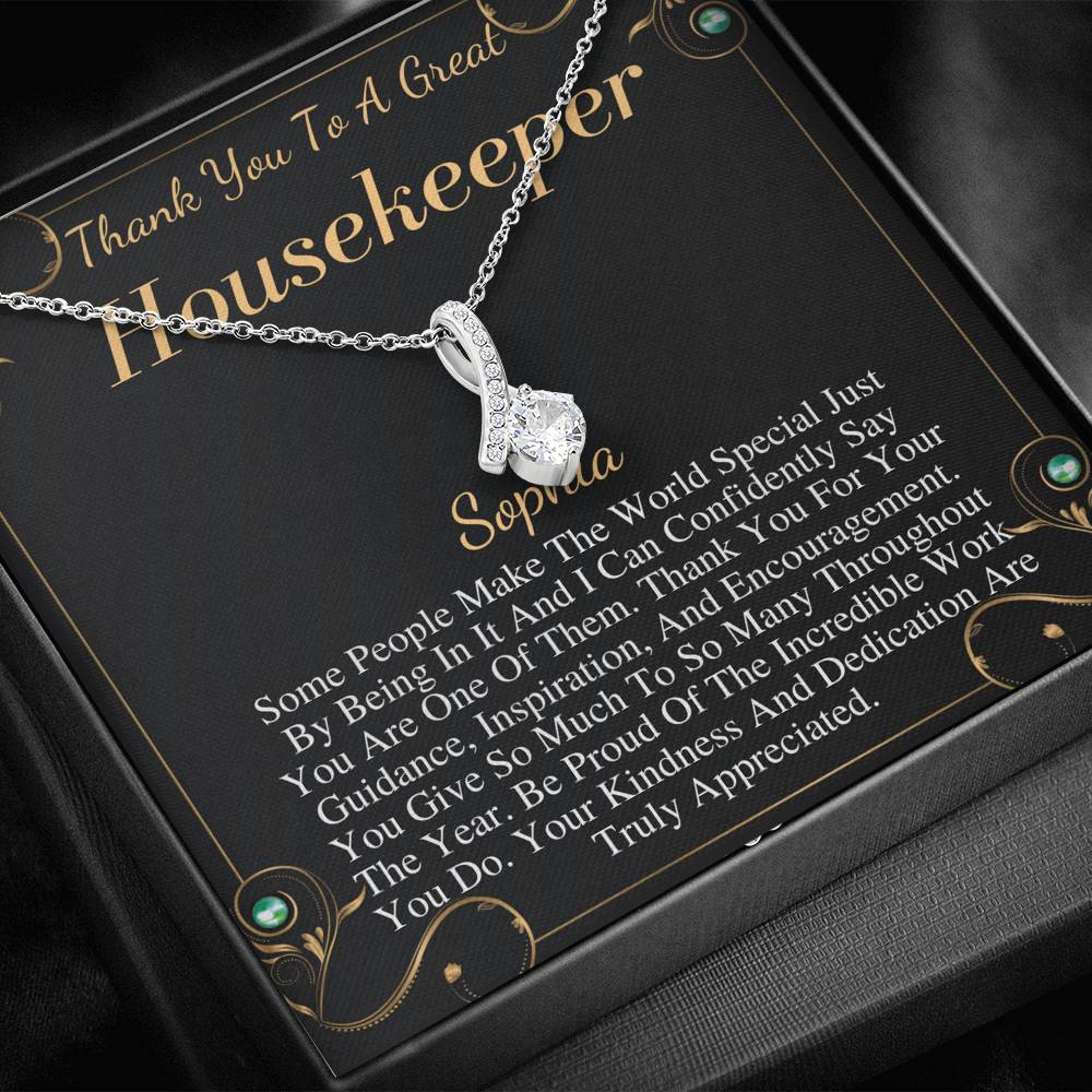 Housekeeper Gift, Housekeeper Necklace, Housekeeper Jewelry, Housekeeper Thank You,Housekeeper Appreciation,Housekeeper Christmas Gift #0748