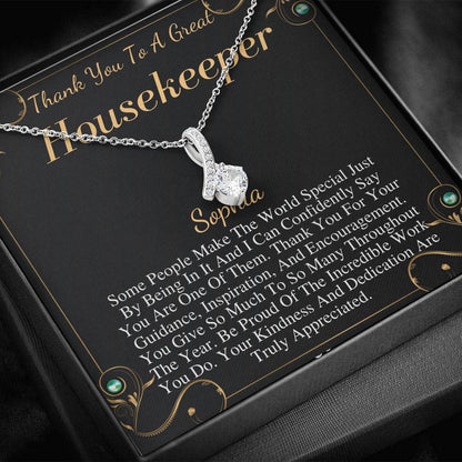 Housekeeper Gift, Housekeeper Necklace, Housekeeper Jewelry, Housekeeper Thank You,Housekeeper Appreciation,Housekeeper Christmas Gift #0748