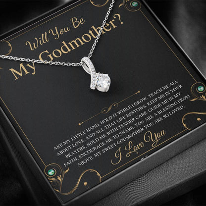 Will You Be My Godmother Gift,  Godmother Proposal From Godson, Godmother Necklace, Fairy Godmother Gift Card,  Alluring Beauty  #0223
