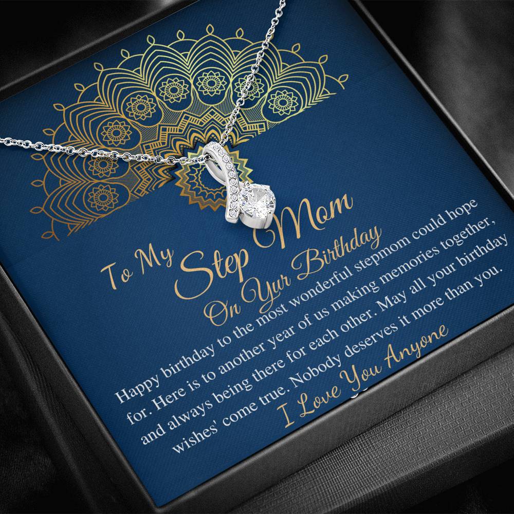 Happy Birthday Stepmom Gift, Stepmother Birthday Jewelry, Stepmom BD Necklace Gift, Stepmom Thoughtful Gifts Ideas, Initials Hearts #0659