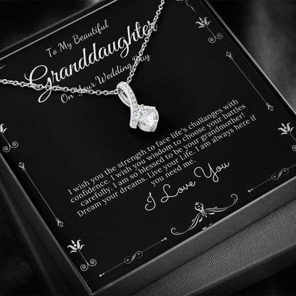 Alluring Beauty Granddaughter Wedding Day Necklace Gift From Grandma Bride Gift from Grandmother Gift For Granddaughter On Her Wedding #0070