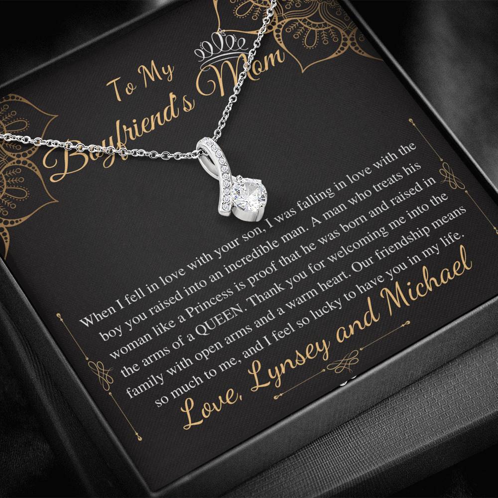 Gifts for Boyfriends Mom, Boyfriends Mom Birthday Gift, Boyfriends Mom Neckalce, Mothers Day Gift for Boyfriends Mom, Alluring Beauty #0421 Lynsey and Michael