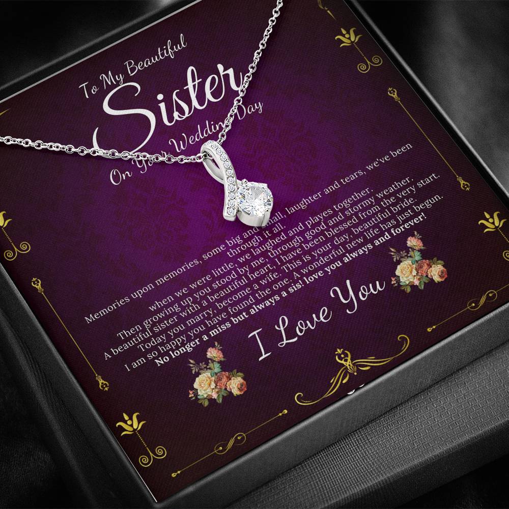 Alluring Beauty, Sister Wedding Gift from Sister Wedding Day Gift for Bride from Sister, Rehearsal Dinner Gift from Brother to Sister #0086
