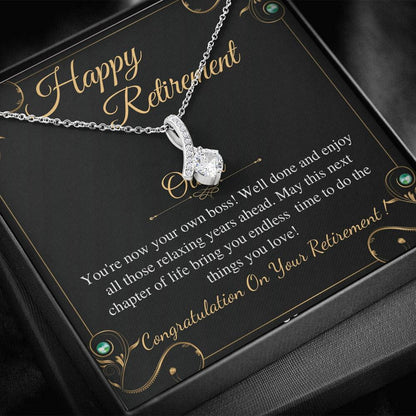 Retirement Gifts for Women Necklace, Retirement Necklace for Women Coworker Retirement Gift gifts, Teacher Retirement Gift