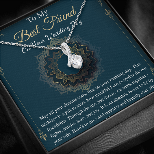 Best Friend Gift on Her Wedding Day, Best Friend Gift to Bride, Bride Gift From Maid of Honor, Best Friend to Bride Necklace Active