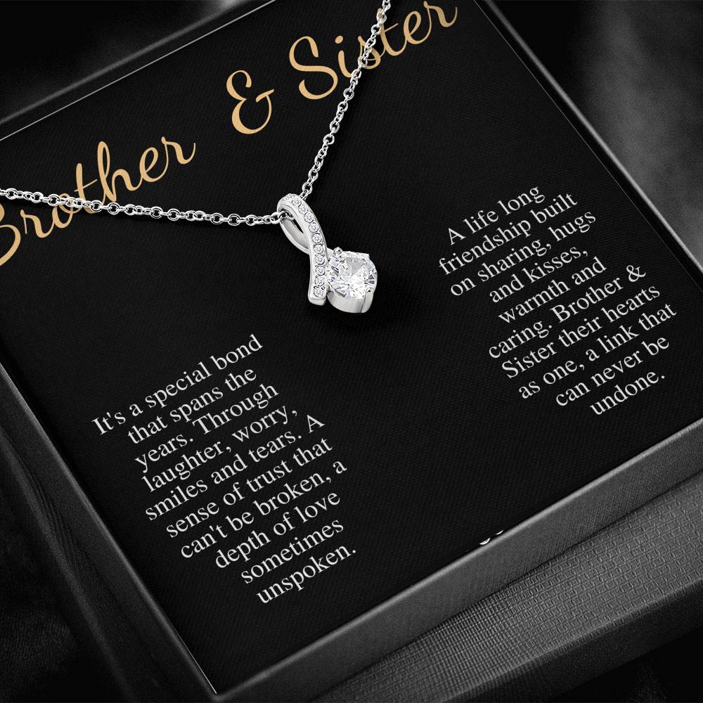 Brother And Sister Necklace, Birthday Gift For Sister, Gift From Brother,Brother And Sister Gift,Sister Christmas Gift Alluring Beauty #0538
