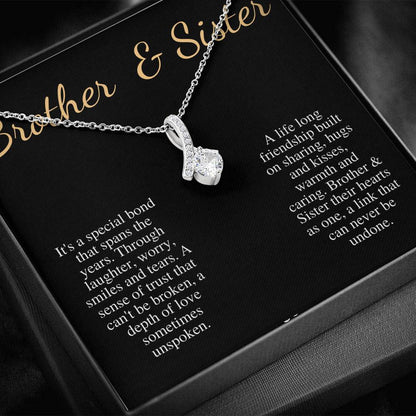Brother And Sister Necklace, Birthday Gift For Sister, Gift From Brother,Brother And Sister Gift,Sister Christmas Gift Alluring Beauty #0538