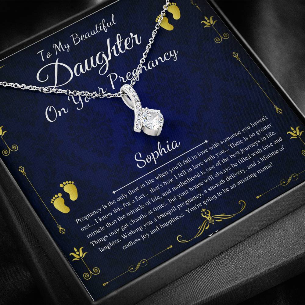 Pregnant Daughter Gift From Mother,First Time Mom Gift For Daughter, Congratulations Pregnancy Gift, New Mom Necklace, Alluring Beauty #0190