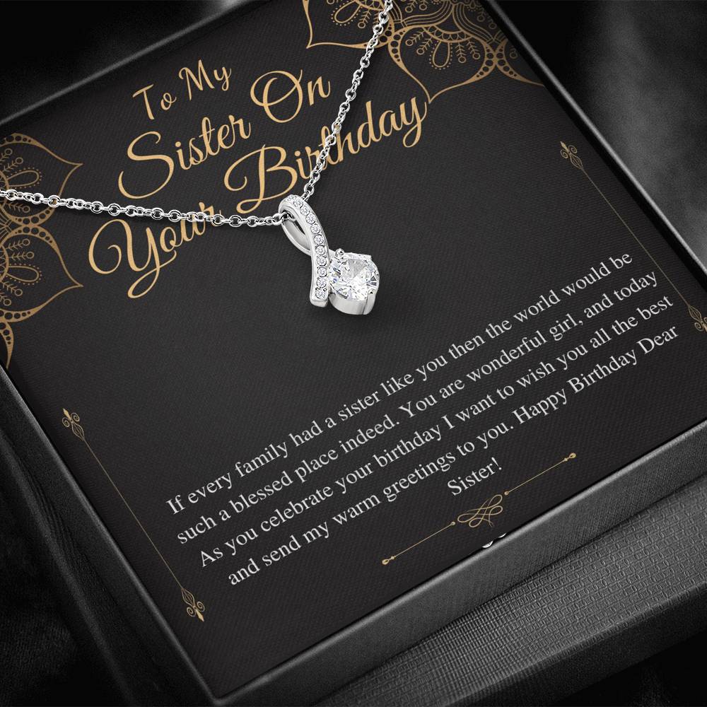 Sister Birthday Gift, Sister Birthday Jewelry, Sister Necklace Gift, Thoughtful Gift, Message Card Quote, Big Sister, Little Sister #0716