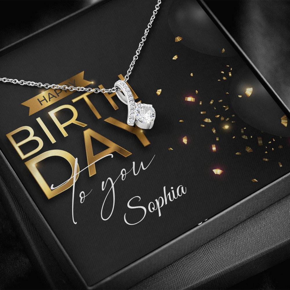 Birthday Gift Necklace: Happy Birthday, Birthday Gift, Gift for Her, Best Friend Gift, Sister Birthday, BFF Birthday, Alluring Beauty #0639