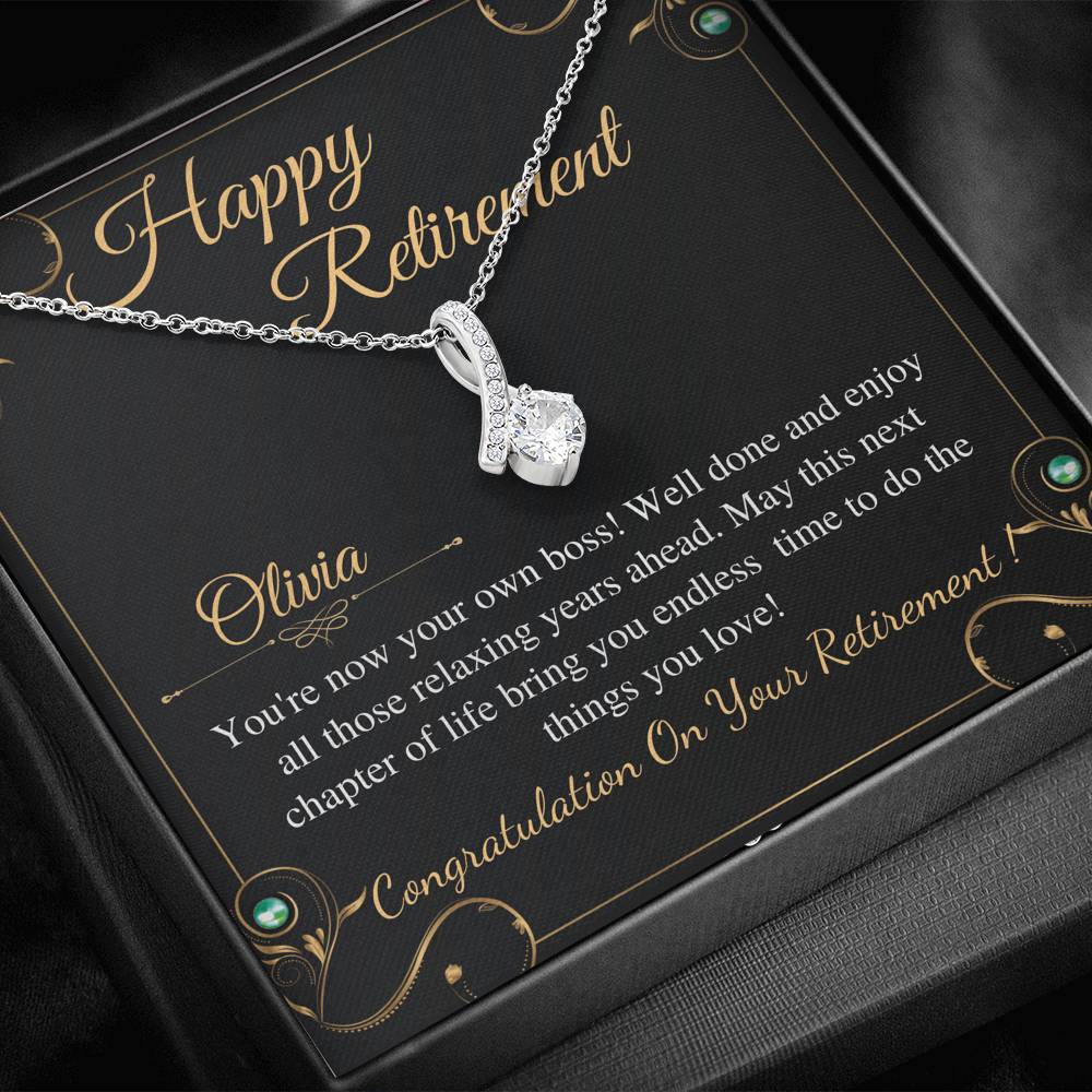 Retirement Gifts for Women Necklace, Retirement Necklace for Women Coworker Retirement Gift gifts, Teacher Retirement Gift