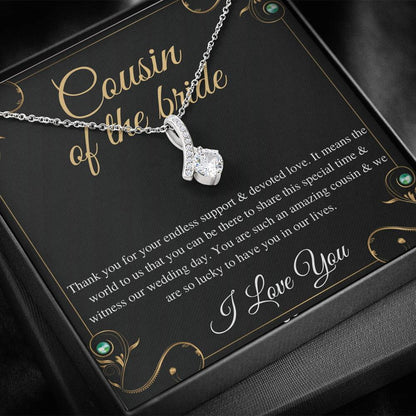 Alluring Beauty Cousin Of The Bride Necklace Gift, Wedding Gift From Bride And Groom, Bridal Party Thank You Gift, Cousin Wedding Gift #0140