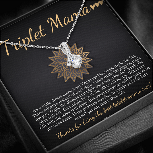 Mom of Triplets Gift for Triplet Mama, Mom of Multiples, Triplet Mom Gift, Mom of Three, Triplet Baby Shower Necklace, Alluring Beauty #0281 best mom ever
