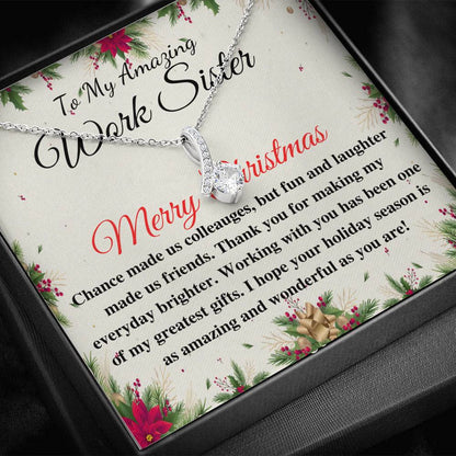 Coworker Christmas Gift Necklace • Work Sister Christmas Gift • Colleague Gift • Christmas Gift from Co-Worker • Merry Christmas Gift #0820