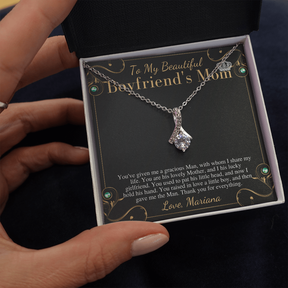Boyfriends Mom Necklace, Gift for Boyfriend Mother, Birthday Gift, Boyfriend's Mom Christmas Gift,Mothers Day Gift,Valentines Day Gift #1020