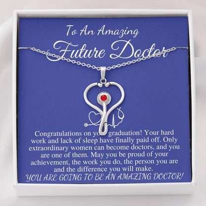 Medical Student Gift, Med Student Gift, Future Doctor Christmas Gift, Medical Student Graduation Gift, Stethoscope Necklace For Doctor #0694