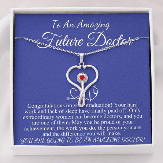 Medical Student Gift, Med Student Gift, Future Doctor Christmas Gift, Medical Student Graduation Gift, Stethoscope Necklace For Doctor #0694