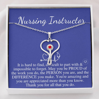 Nursing Instructor Gift For Nursing Instructor Stethoscope Necklace Nursing Instructor Appreciation Gift A Truly Amazing Nursing #0728