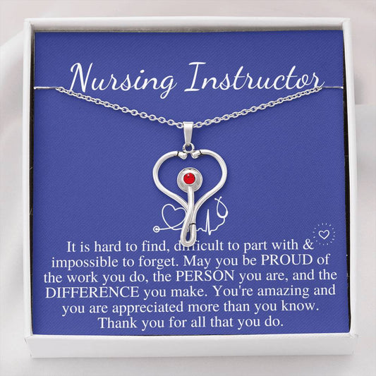 Nursing Instructor Gift For Nursing Instructor Stethoscope Necklace Nursing Instructor Appreciation Gift A Truly Amazing Nursing #0728
