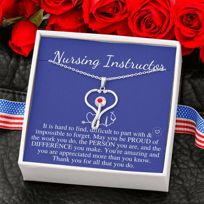 Nursing Instructor Gift For Nursing Instructor Stethoscope Necklace Nursing Instructor Appreciation Gift A Truly Amazing Nursing #0728
