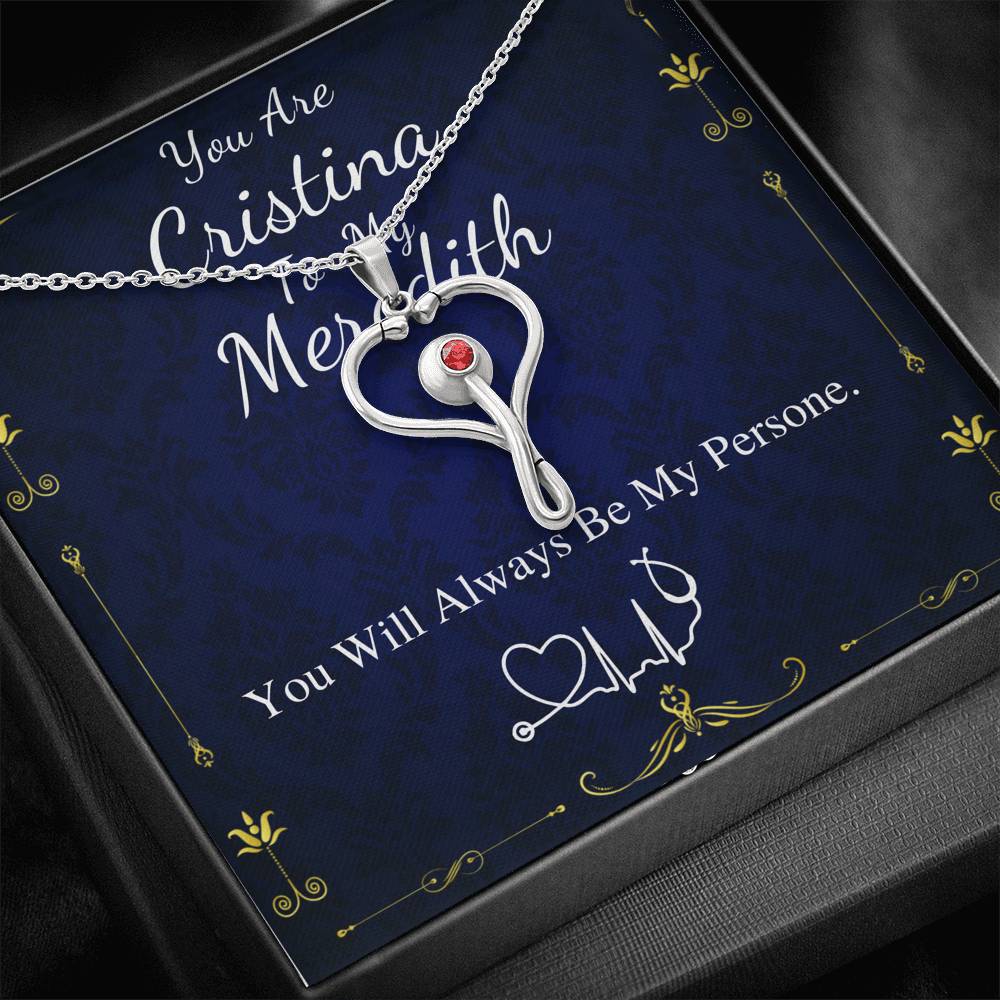 Meredith To My Cristina Stethoscope Necklace, Greys Anatomy Necklace You're My Person, Christina Meredith Pendant, Nurse Best Friend #0382