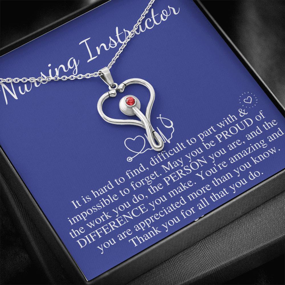 Nursing Instructor Gift For Nursing Instructor Stethoscope Necklace Nursing Instructor Appreciation Gift A Truly Amazing Nursing #0728