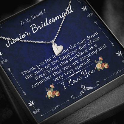 Initial Heart Flower Girl Necklace, Toddler Flower Girl Set, Flower Girl Proposal Flower Girl Jewelry, Little Girl Gift On Wedding Day #0148