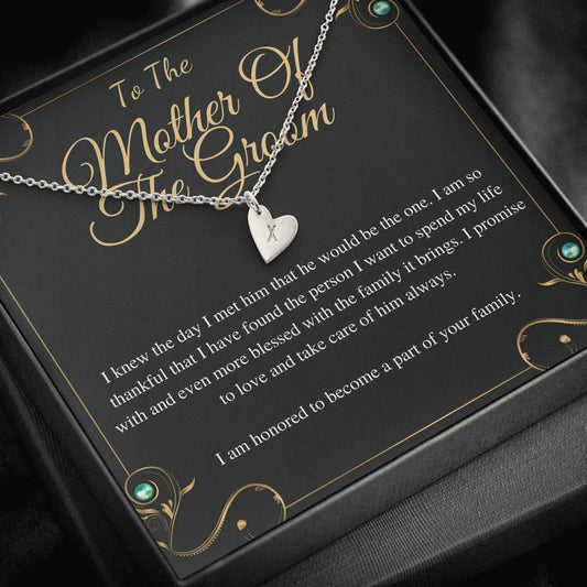 Initial Heart, Mother-In-Law Gift, Mother of the Groom Gift from Bride, Thank You Gift For Mother in Law, To My Mother-In-Law Card #0135
