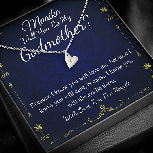 Godmother & Godson Necklace, Christmas Gift for Godmother from Godson, Will You Be My Godmother Gift Card, Jewelry for Godmother #0224 maaike