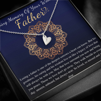 Loss of Father Gift, Dad Memorial Gift, Sympathy Gift, Father Remembrance Necklace, In Memory Of Father, Gift for Daughter, Bereavement Gift