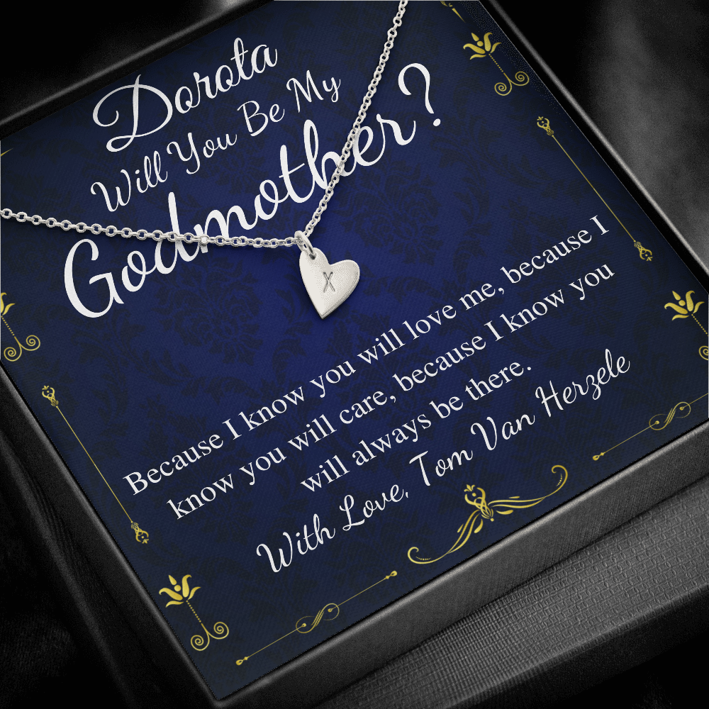 Godmother & Godson Necklace, Christmas Gift for Godmother from Godson, Will You Be My Godmother Gift Card, Jewelry for Godmother #0224 dorota
